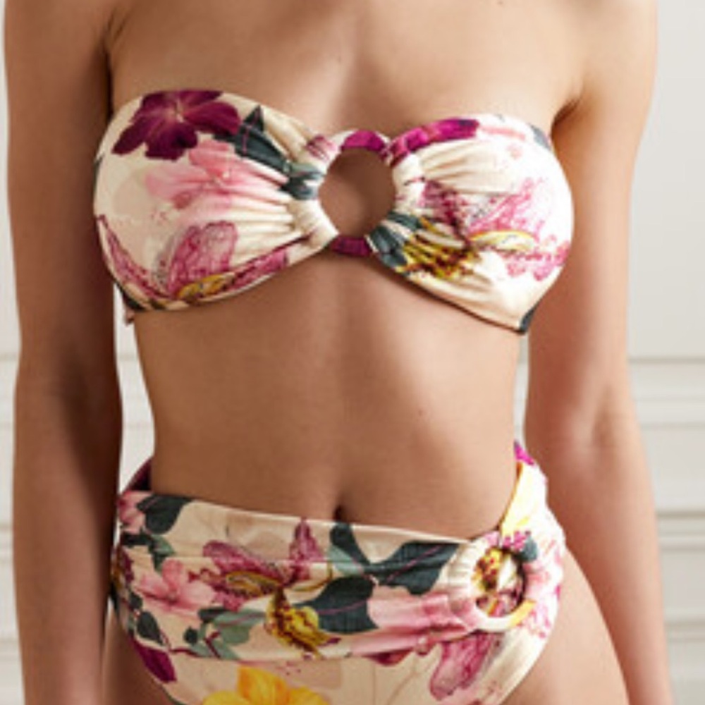 Floral Strapless Bikini Set